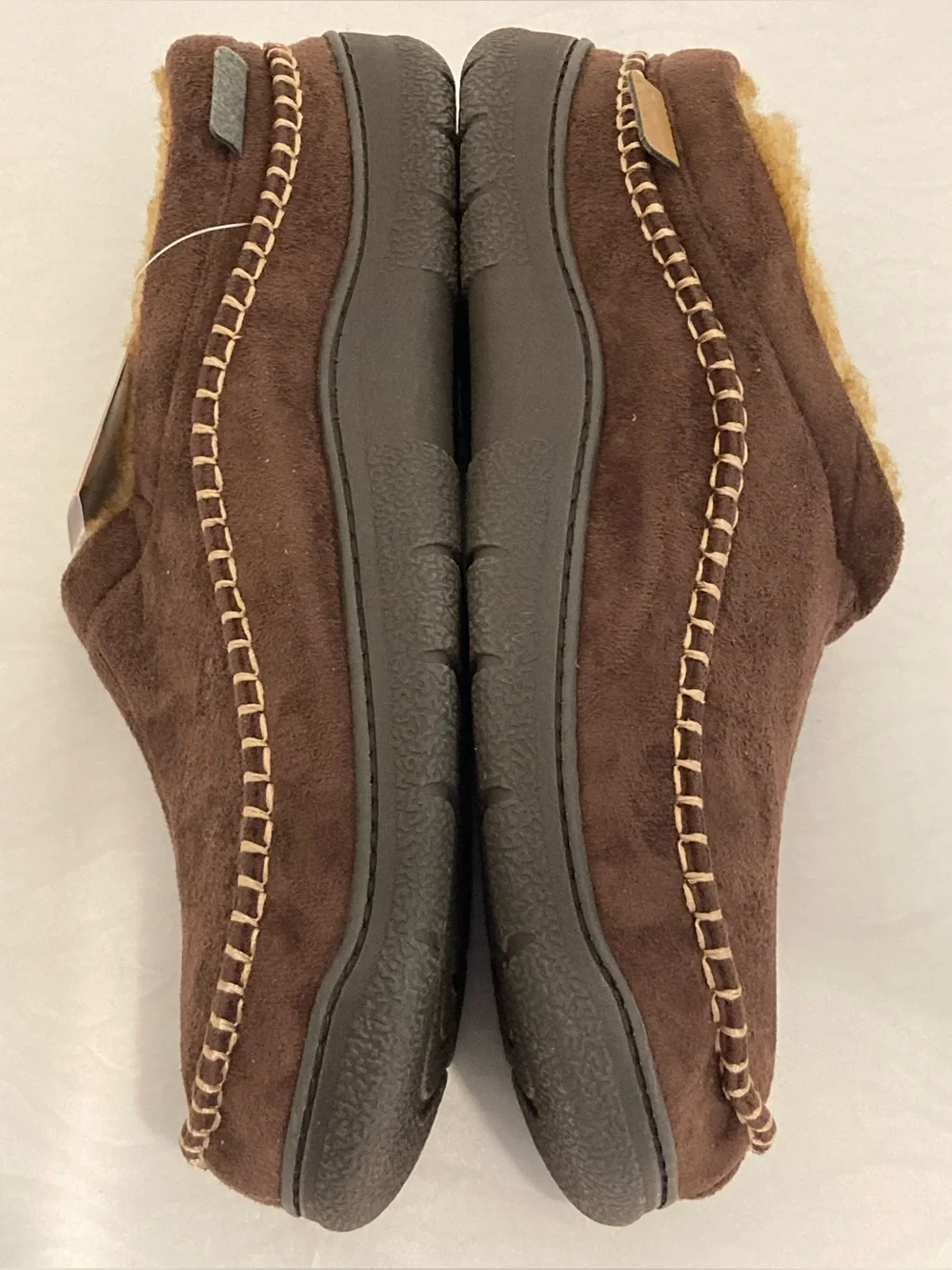 Zigzagger Mens 15 Moccasin Slippers Memory Foam House Shoes / Loafers Coffee NIB